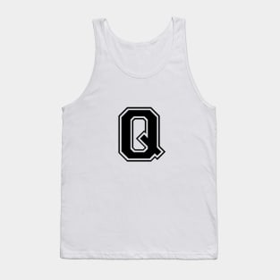 Initial Letter Q - Varsity Style Design - Black text Tank Top